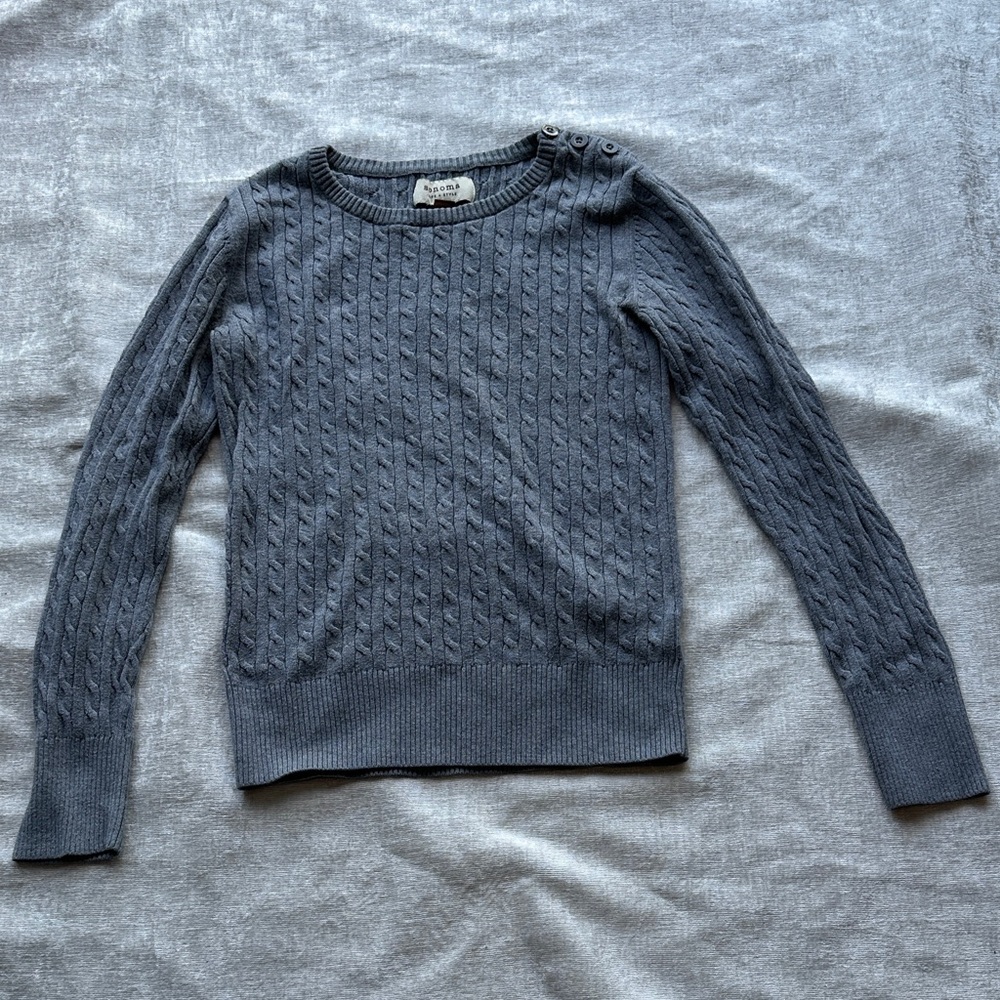 Women’s Sonoma Gray Cable Knit Sweater Size S